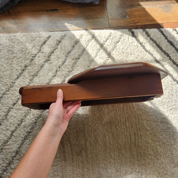 VTG Mid Century New England Bristol Conn Wood Wall Clock Floral Cottage WORKS - Picture 5 of 10